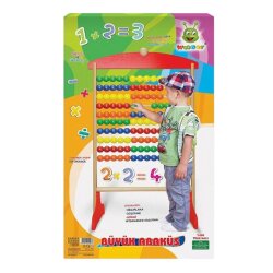 Woodoy Eğitici Ahşap Ayaklı Büyük Abaküs 100'lü - Woodoy-Karsan Ahşap