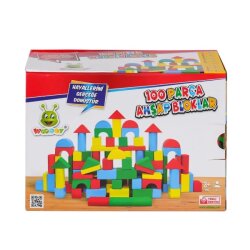 Woodoy Eğitici Ahşap Bloklar 100 Parça - Woodoy-Karsan Ahşap