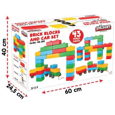 Yapı Oyuncakları Tuğla Blok 43 Parça Araba Seti - 2