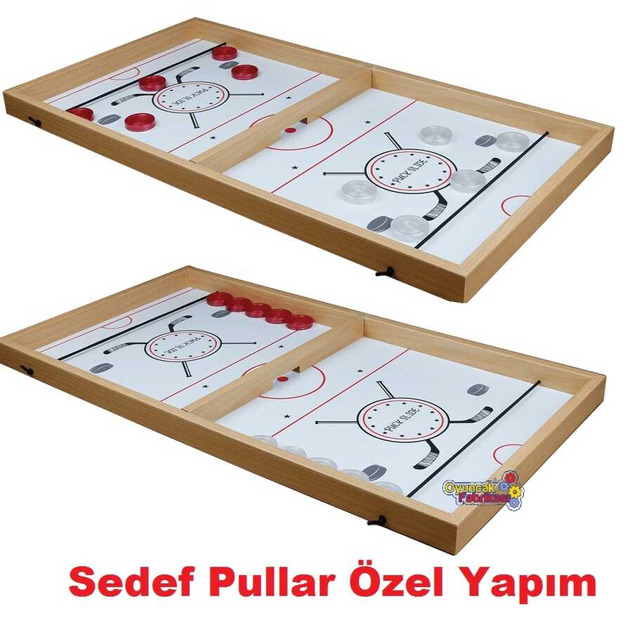 Yenigün Ahşap Sling Puck Hızlı Sapan Oyunu Parlak Cilalı Yüzey 64 X34