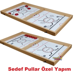 Yenigün Ahşap Sling Puck Hızlı Sapan Oyunu Parlak Cilalı Yüzey 64 x34 - 1