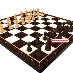 Yenigün Ceviz Satranç Takımı 37 cm x 37 cm 1.2 Cm - Yenigün Tavla