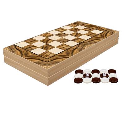 Yenigün Klasik Olive Burl Tavla Takımı Büyük Boy - 2