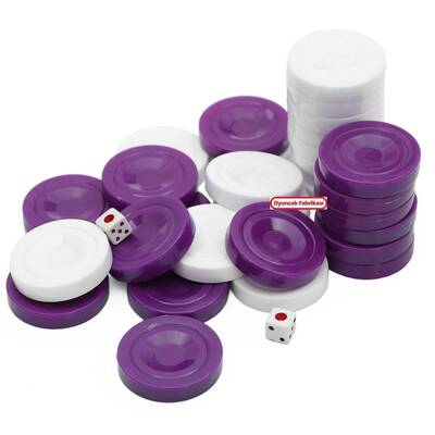 Miajima Mor Beyaz Sedefli Tavla Pulu Büyük Boy - 1